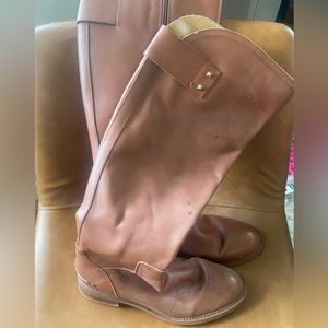 Franco Sarto Leather Tall Brown Riding Boots